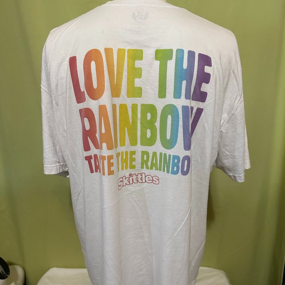 Skittles Love the Rainbow Men's White T Shirt XL It's Sugar